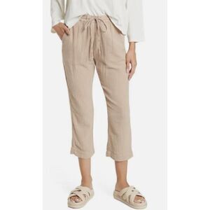 NSF Lou Cropped Cotton Gauze  Trousers in Biscuit NWOT Size Petite